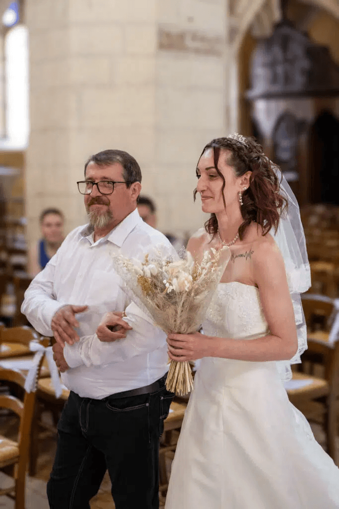 La mariée avec son père