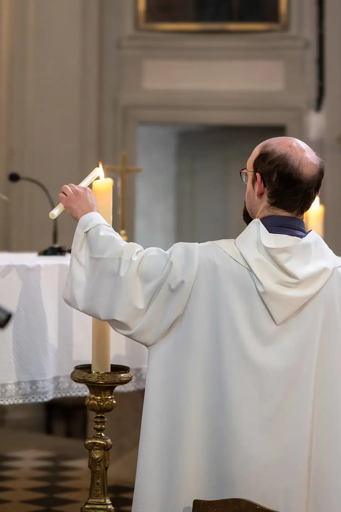 Allumage de la bougie lors du baptême